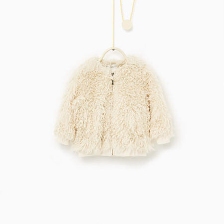 Faux fur bomber jacket